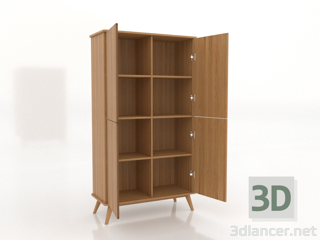 3d модель Шкаф 5 1000х450х1800 мм (открытый, натуральный дуб) – превью 3d модель Шкаф 5 1000х450х1800 мм (открытый, натуральный дуб) – превью