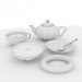 3d set for tea model buy - render