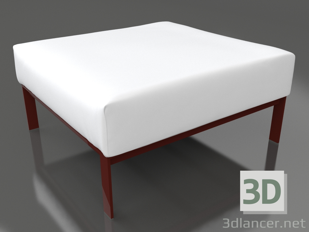 modèle 3D Module canapé, pouf (Rouge vin) - preview
