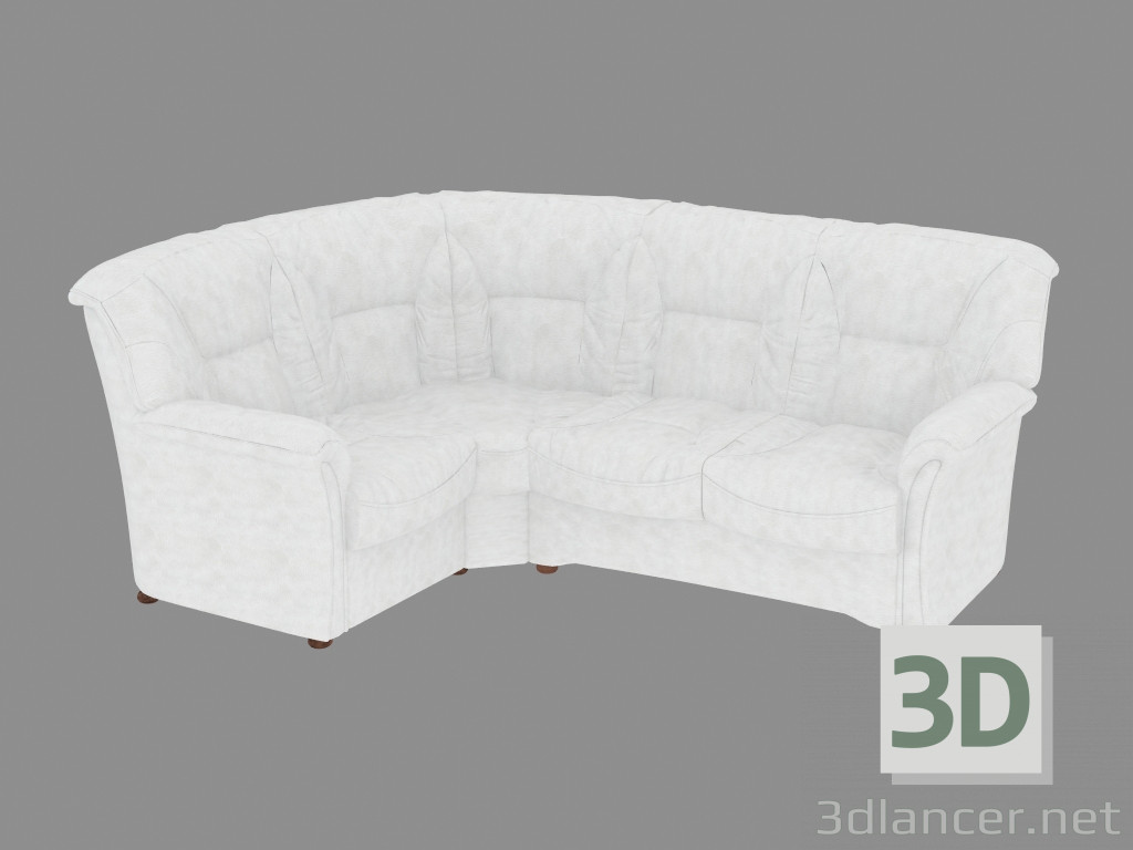 3d model Sofá de esquina de cuero (1C2) - vista previa