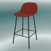 Modelo 3d Cadeira alta com encosto e base em tubos de fibra (H 65 cm, vermelho empoeirado, preto) - preview