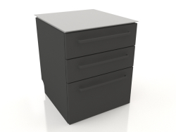 Cabinet with three drawers for cutlery 60 cm (black)