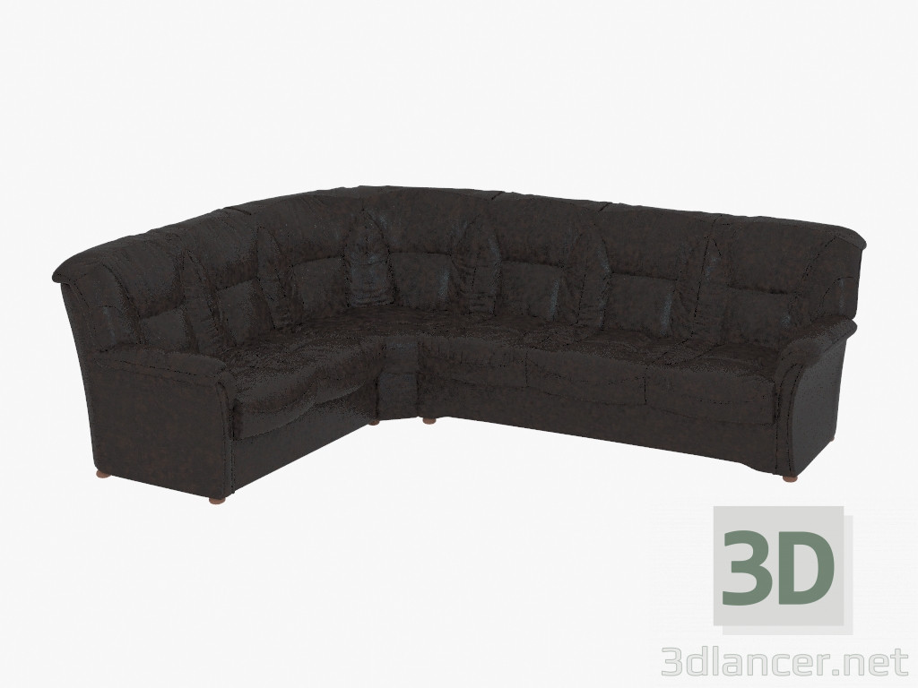 modèle 3D Canapé d'angle en cuir (2C3) - preview