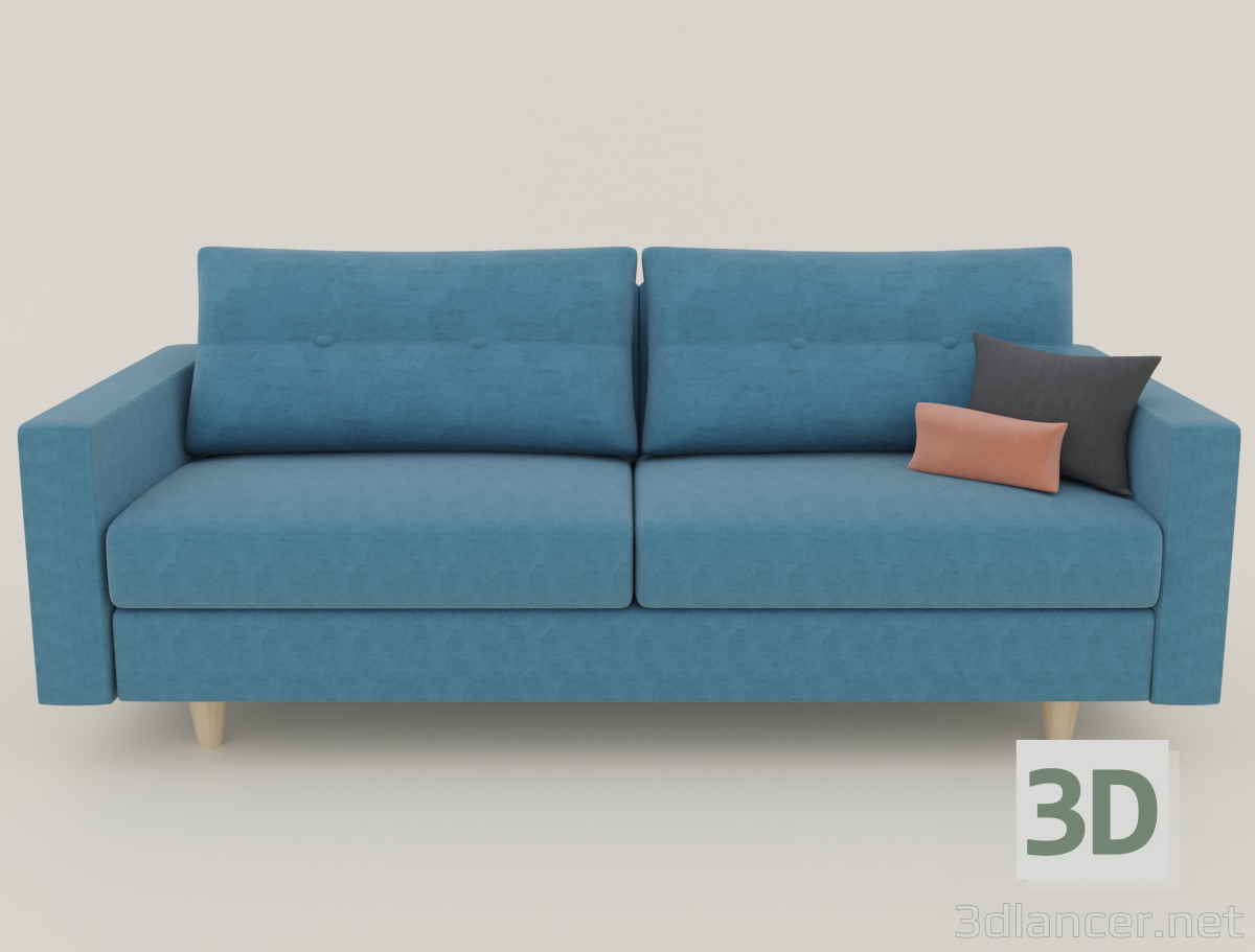 Sofá de tela 3D modelo Compro - render