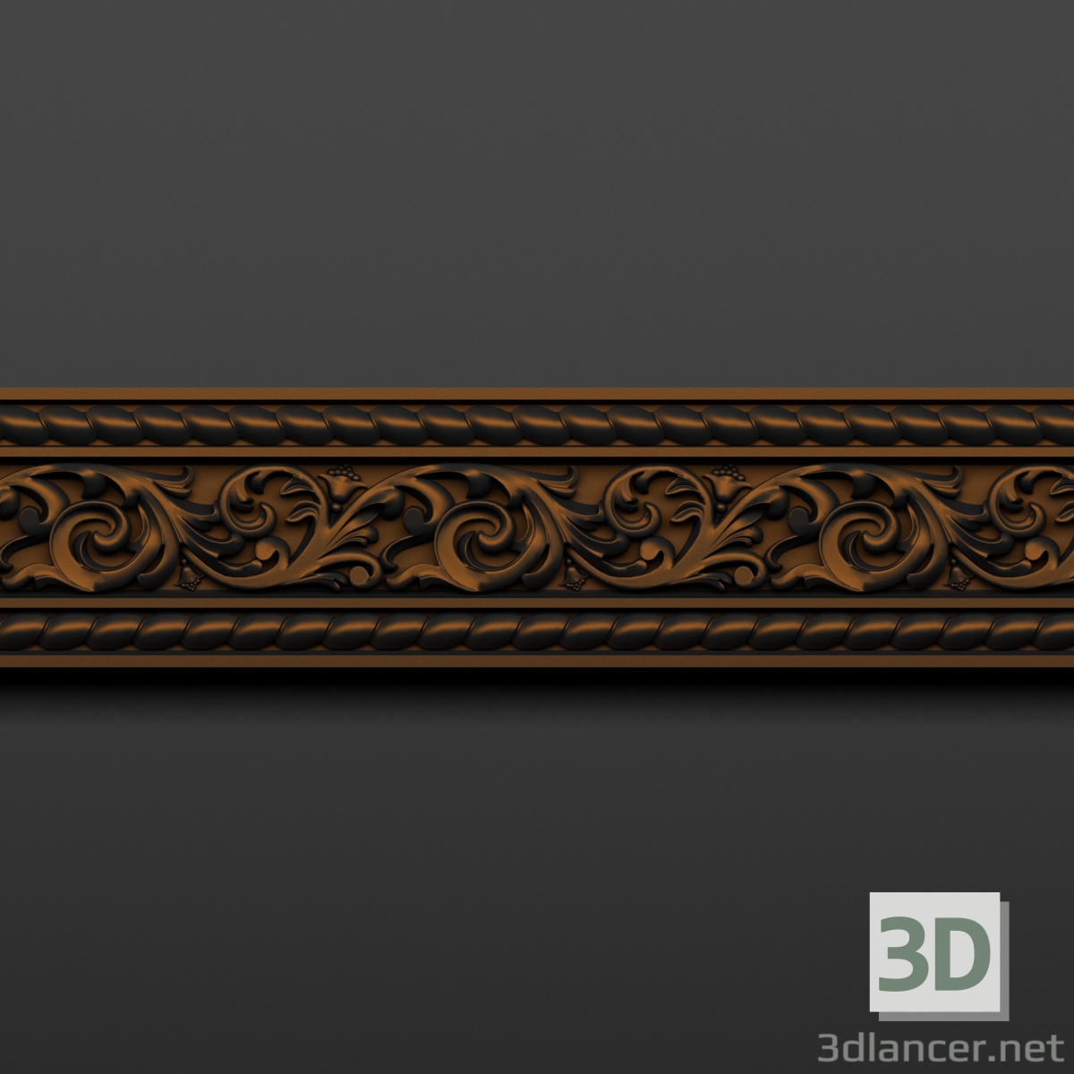 3d Decorative panel / molding / cornice model buy - render