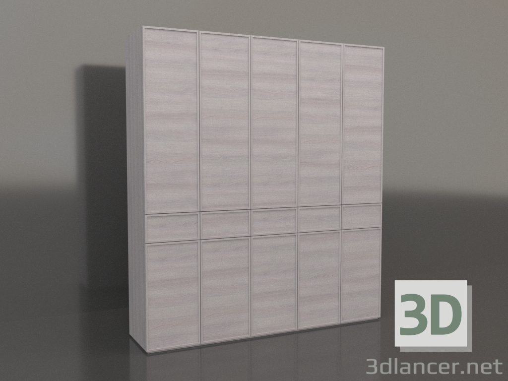 3D modeli Gardırop MW 03 ahşap (2500x580x2800, ahşap soluk) - önizleme