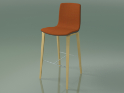 Bar stool 3998 (4 wooden legs, polypropylene, with front trim, natural birch)