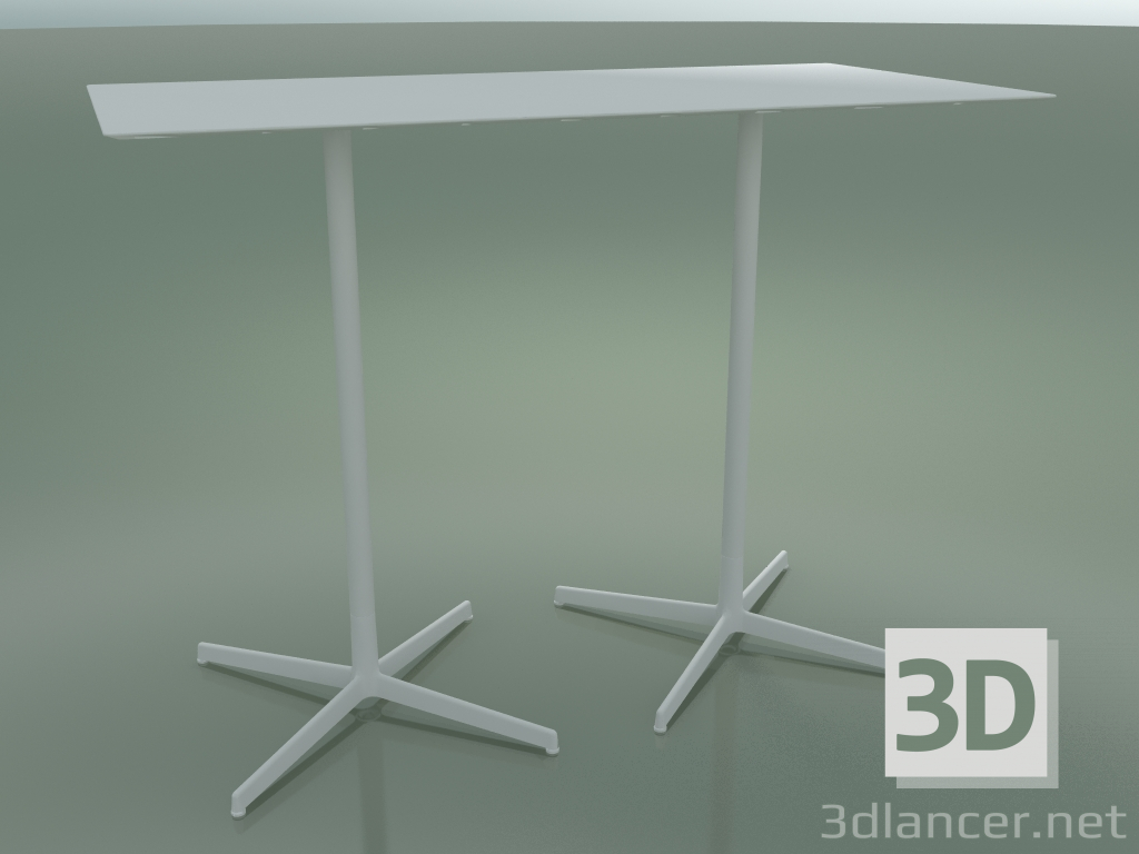3D modeli Çift tabanlı 5557 dikdörtgen masa (H 103.5 - 69x139 cm, Beyaz, V12) - önizleme