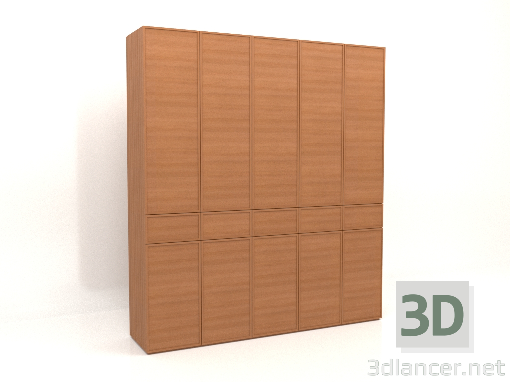 3D Modell Kleiderschrank MW 03 Holz (2500x580x2800, Holz rot) - Vorschau