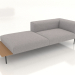 3d model 3-seater sofa module with a half back, an armrest on the right and a shelf on the left - preview