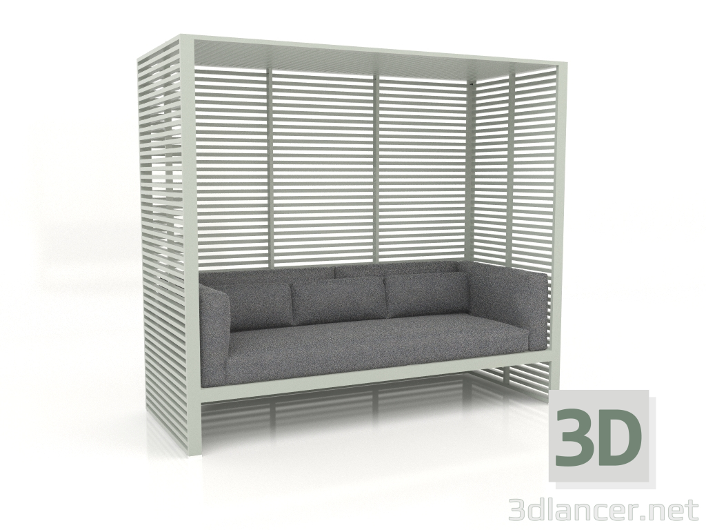 modello 3D Divano Al Fresco con struttura in alluminio (Grigio cemento) - anteprima