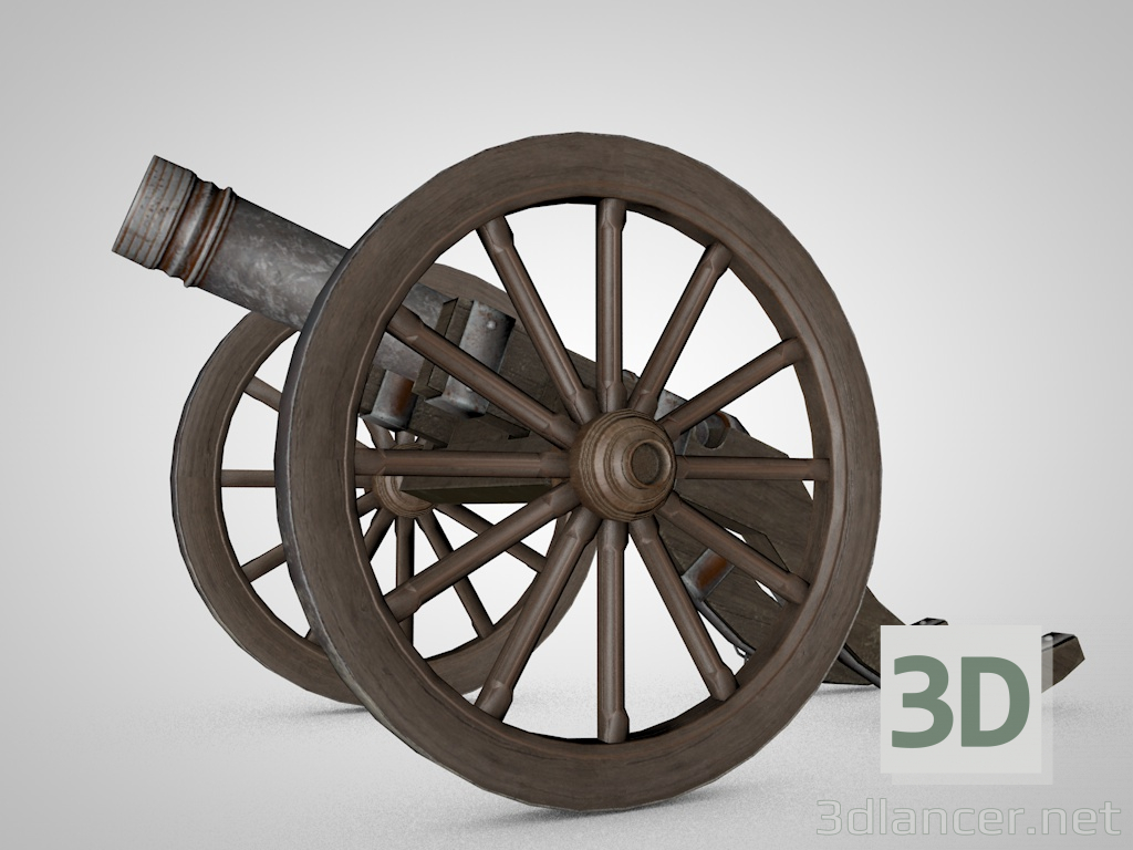 3d High-angle gun model buy - render