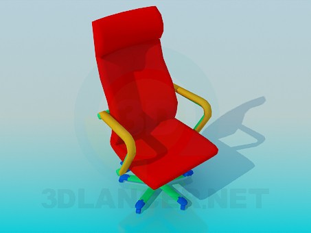 3 डी मॉडल बच्चों के कमरे के लिए पहियों के साथ कुर्सी - पूर्वावलोकन