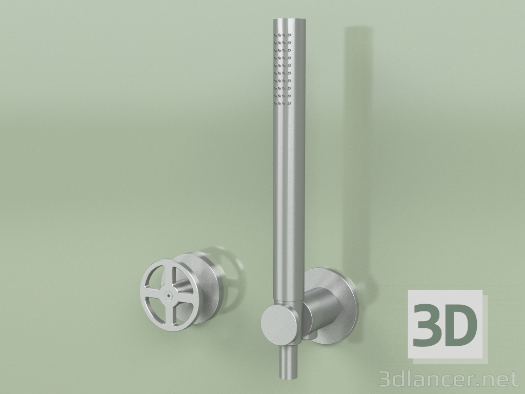 3d model Set of hydro-progressive bath and shower mixer with hand shower (20 58, AS) - preview