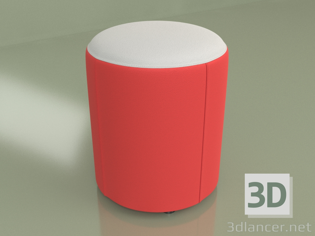 3d model Pouf Molecule (Red-White leather) - preview