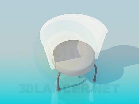Modelo 3d Cadeira com costas transparentes - preview