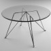 3d model glass coffee table on nickel legs - preview