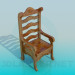 3D Modell Stuhl aus Holz - Vorschau