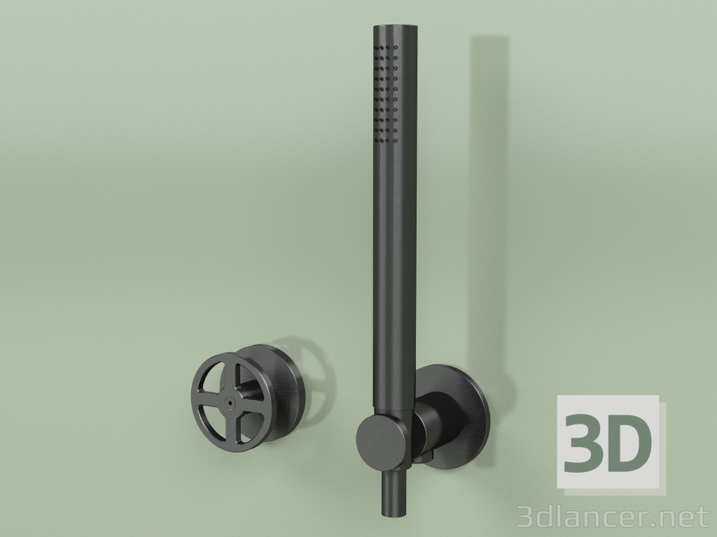 3D modeli El duşlu hidro-aşamalı banyo ve duş bataryası seti (20 58, ON) - önizleme