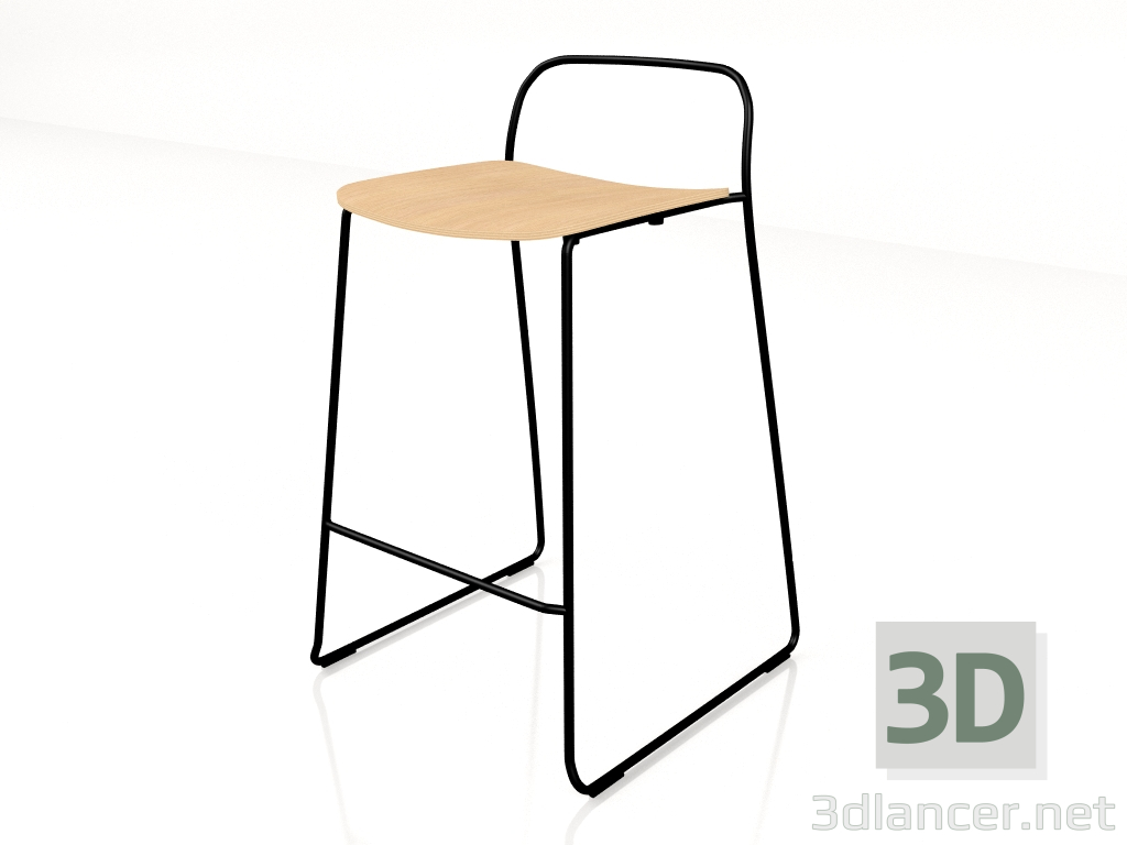 3D modeli Yarı bar sandalyesi Afi AF06 - önizleme