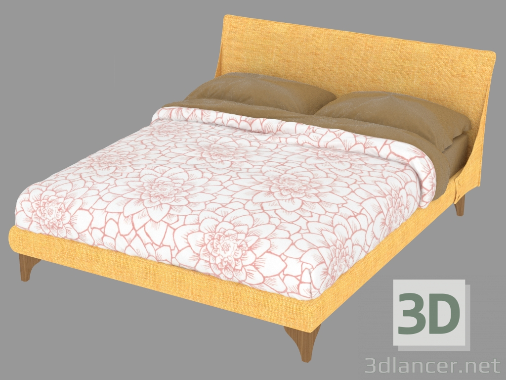 3D Modell Doppelbett mit abnehmbarer Meridiana-Polsterung - Vorschau