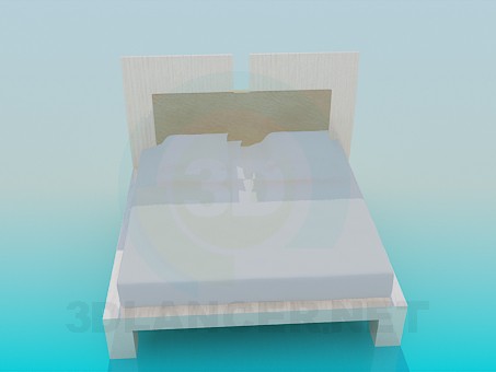 3d модель Кровать двухместная – превью