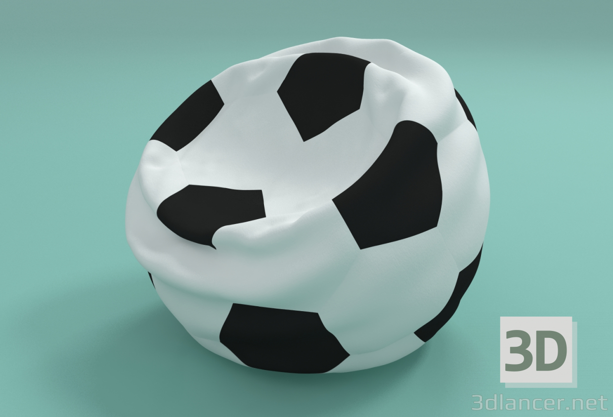 3d Пуф в виде футбольного мяча модель купить - ракурс