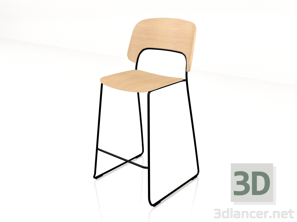 Modelo 3d Cadeira semibarra Afi AF07 - preview