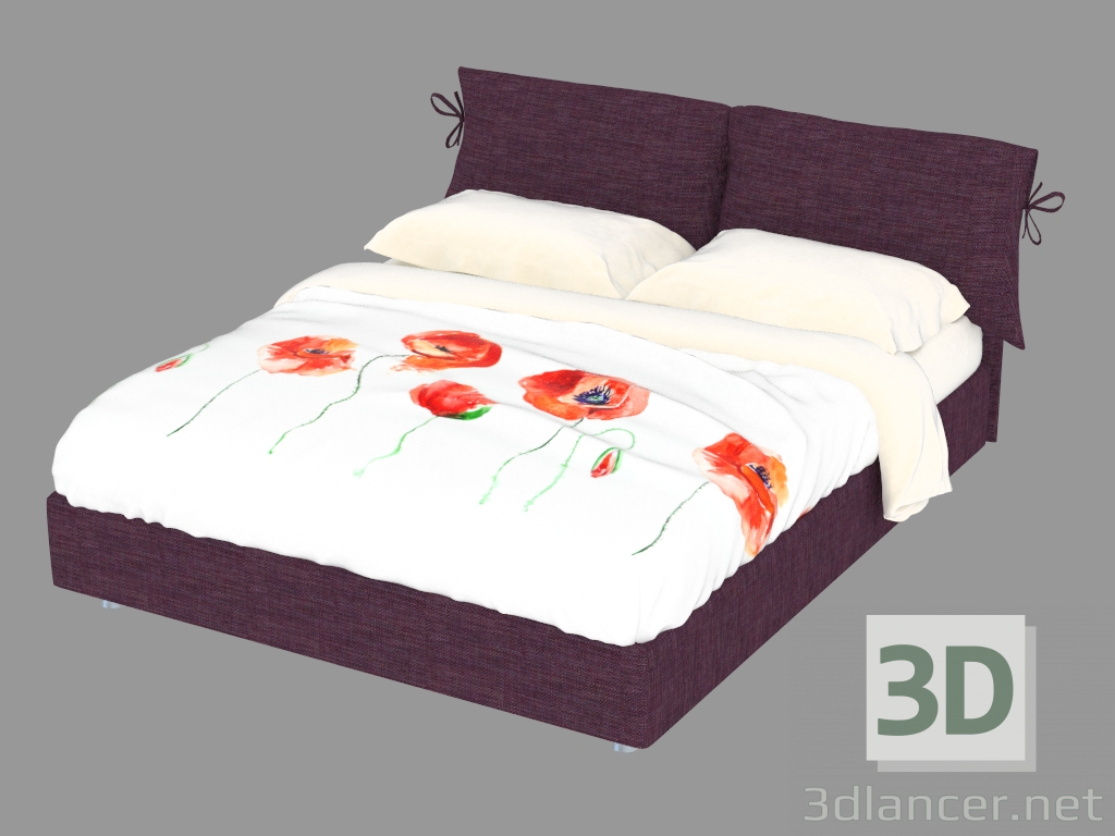 3d model Double bed Nathalie - preview