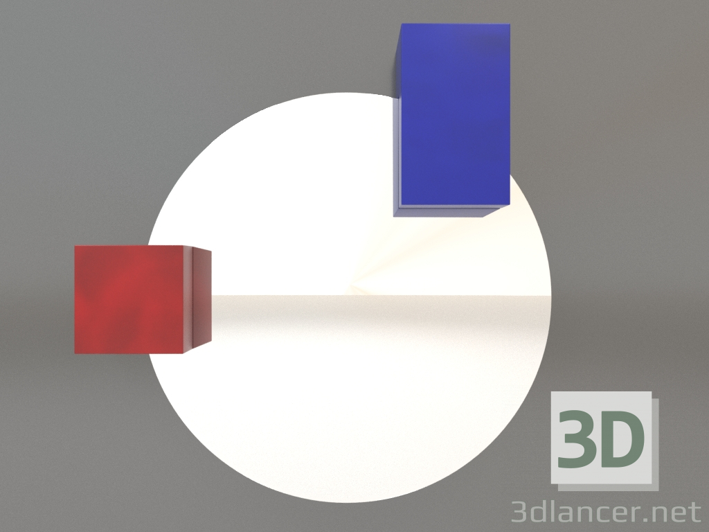 3D modeli Ayna ZL 07 (672х679, kırmızı, mavi) - önizleme