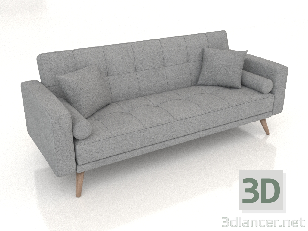 modèle 3D Canapé lit Scandinavie (gris) - preview