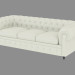 3d model Classic Triple Leather Sofa - preview