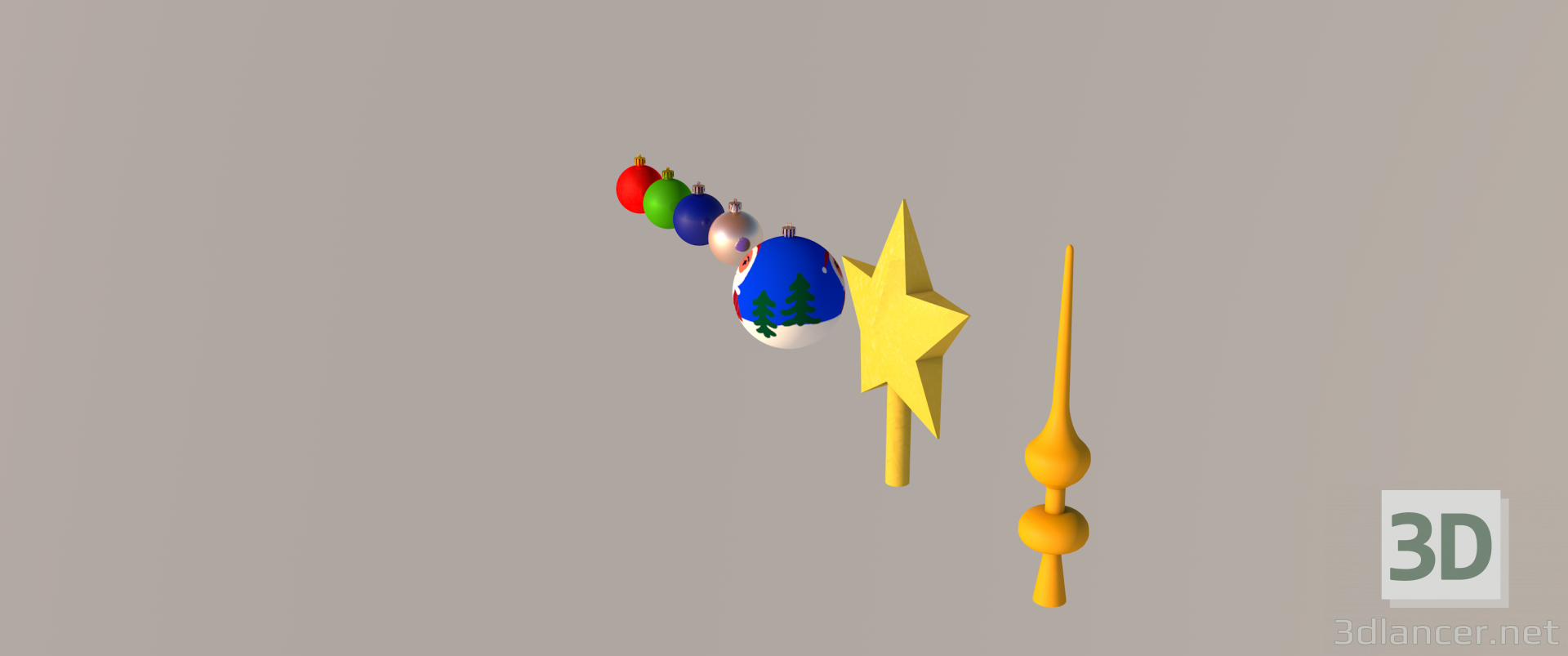 modello 3D di set di giocattoli di Natale comprare - rendering