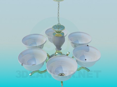 3d model Chandelier with ceiling paintings - preview