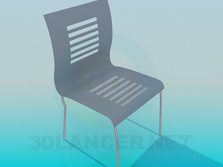 3D Modell Stuhl mit Balken auf der Rückseite - Vorschau
