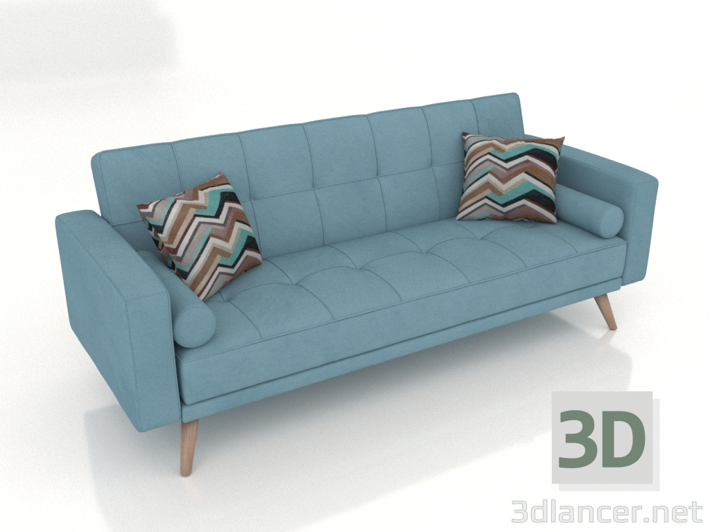 3 डी मॉडल सोफा बेड स्कैंडिनेविया (नीला) - पूर्वावलोकन