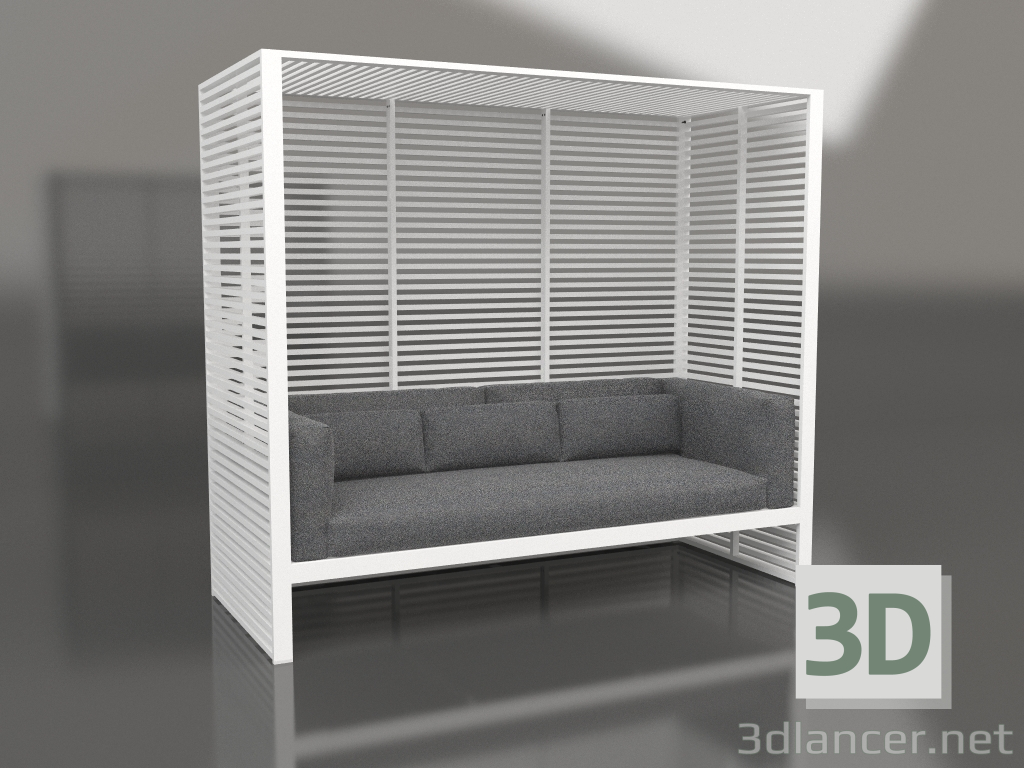 3D modeli Alüminyum çerçeveli Al Fresco kanepe (Beyaz) - önizleme