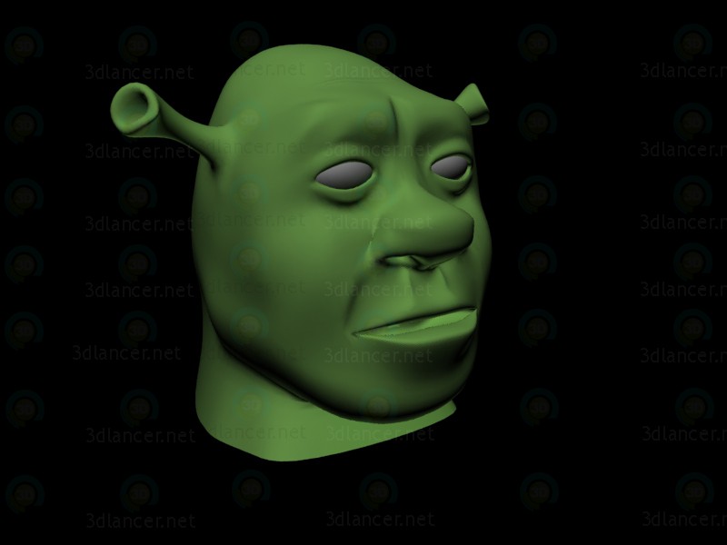 Modelo 3d Cabeça de Shrek - preview