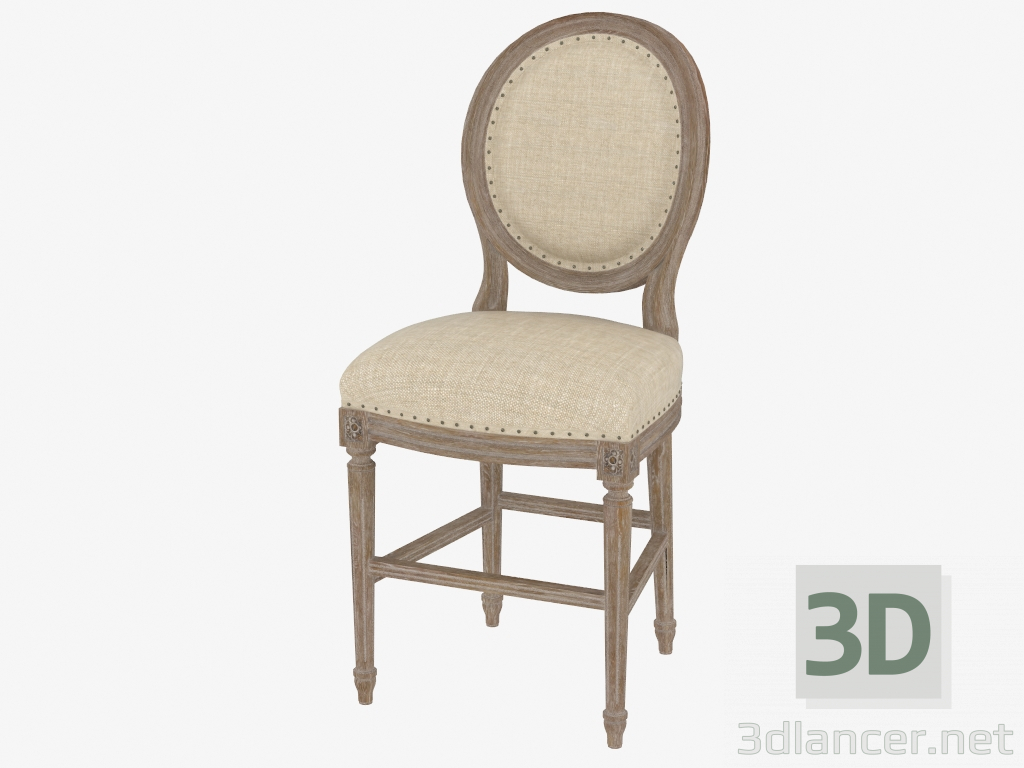 3D modeli Yemek sandalye VINTAGE LOUIS YUVARLAK GERİ SAYAÇ TABURESİ (8828.3001.A015) - önizleme