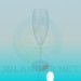 3d model Crystal wine glass - preview