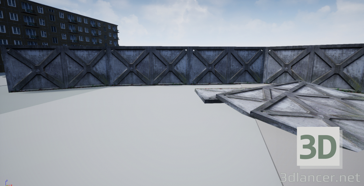 3d model Concrete fence - preview