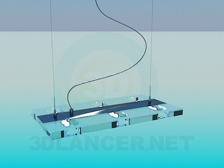 3D Modell Flache Leuchte hängen - Vorschau