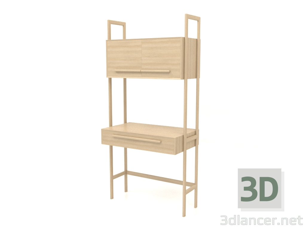 3D Modell Arbeitstisch RT 02 (900x500x1900, Holz weiß) - Vorschau