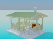 Un summerhouse con barbacoa