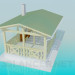 modello 3D Una casa estiva con barbecue - anteprima