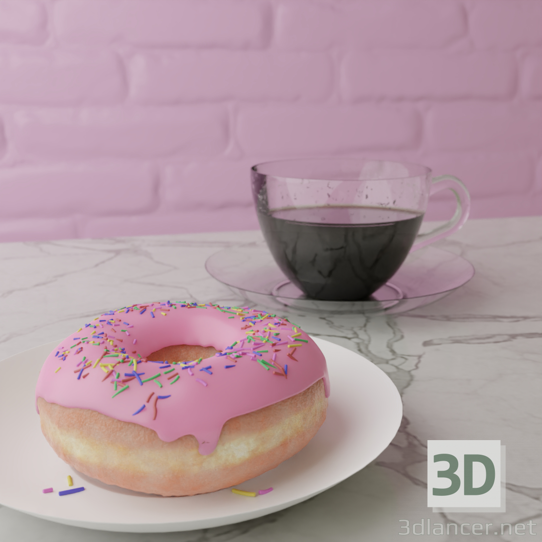 3 डी डोनट मॉडल खरीद - रेंडर