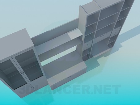modello 3D unità di parete - anteprima