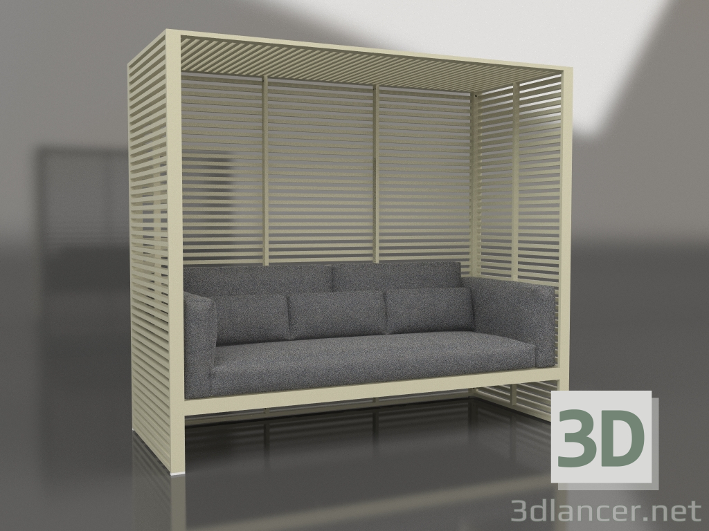 modello 3D Divano Al Fresco con struttura in alluminio e schienale alto (Oro) - anteprima