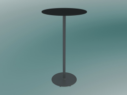 Table BON (9380-71 (⌀ 60cm), H 109cm, noir HPL, aluminium fonte grise)