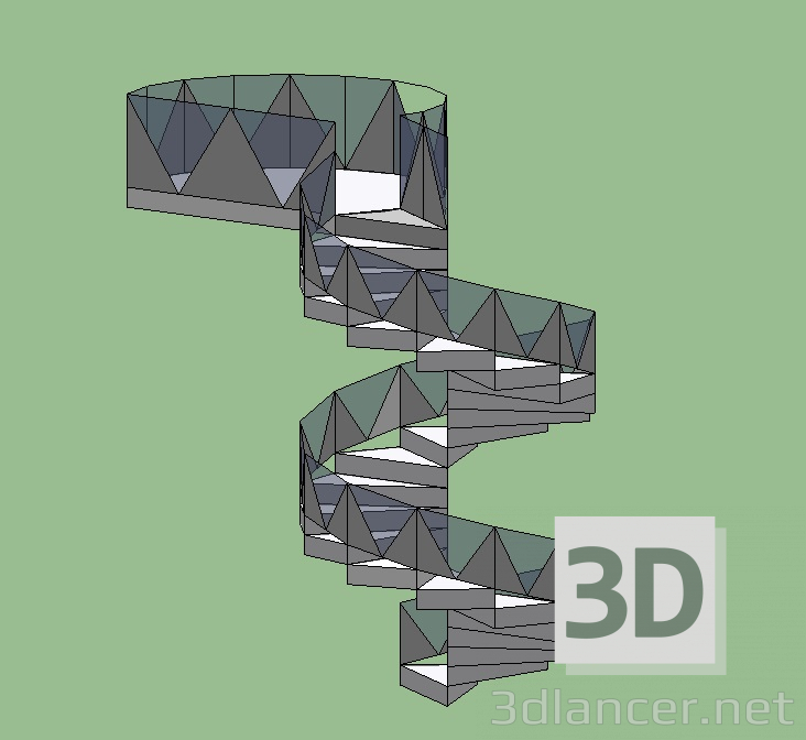 3d model escalera de caracol - vista previa